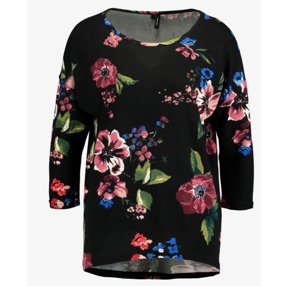 New Vero Moda Plus Size Floral 3/4 Sleeve Sweater - Picture 5 of 15